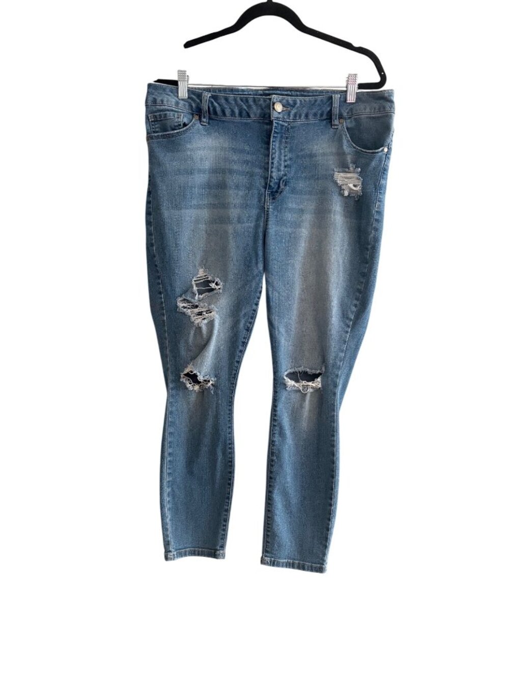 Indigo Fusion Plus Size 18 Indie Sleaze Distressed Skinny Jeans Y2K Streetwear